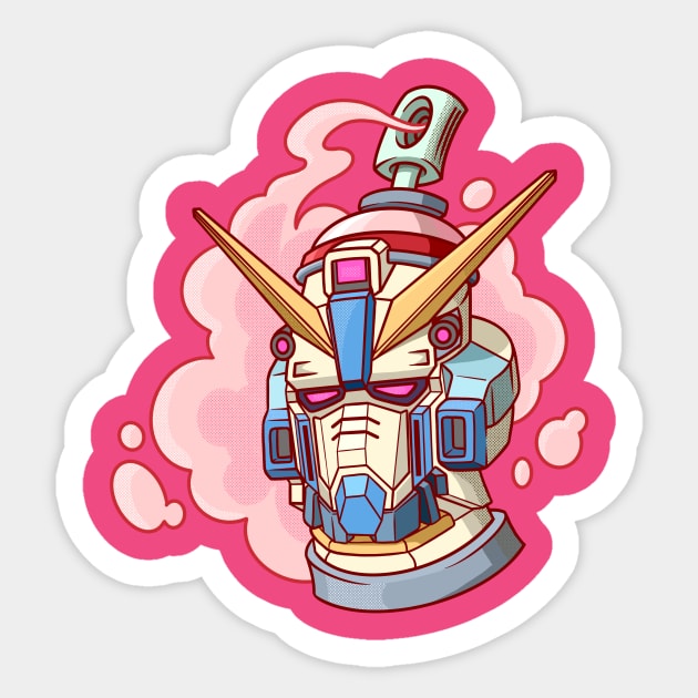 Gundam Spray Can Sticker by Oddhouse